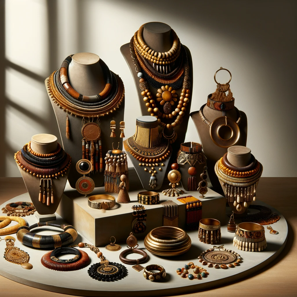 An elegant display of diverse African inspired accessorie